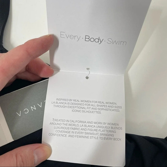 NEW La Blanca Island Goddess Lingerie One Piece Swimsuit Solid Black Size 2 - Picture 7 of 8